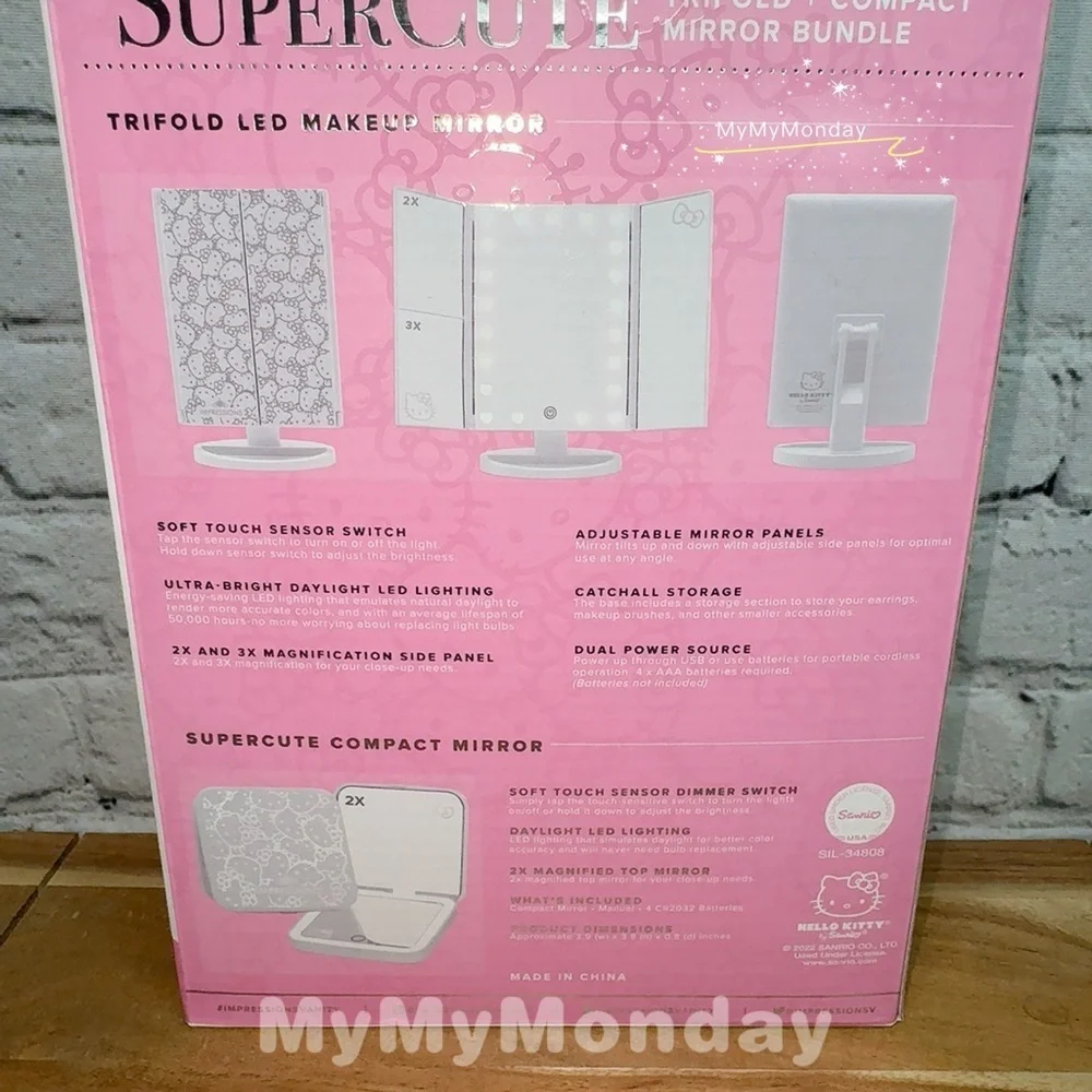Impressions Hello Kitty Triflod Mirror And Compact Mirror Bundle - Picture 4 of 6